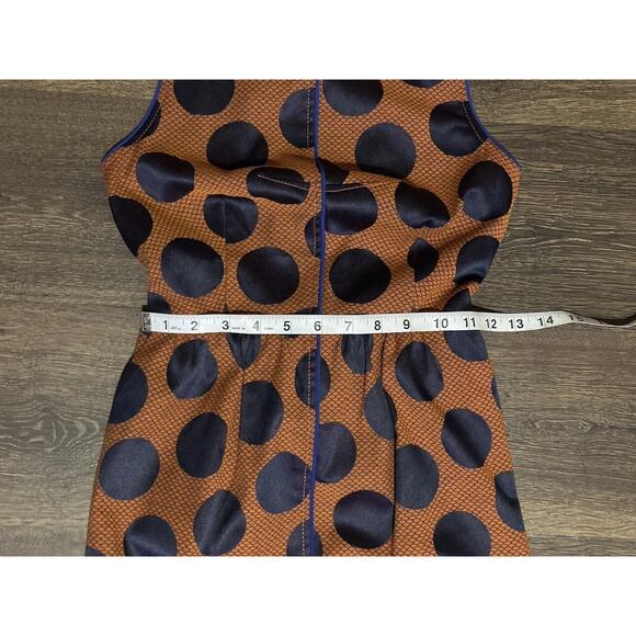 Anthropologie Maeve - Rokin Polka Dot Blue Crisscross Back Casual Dress sz 0 - Picture 6 of 13